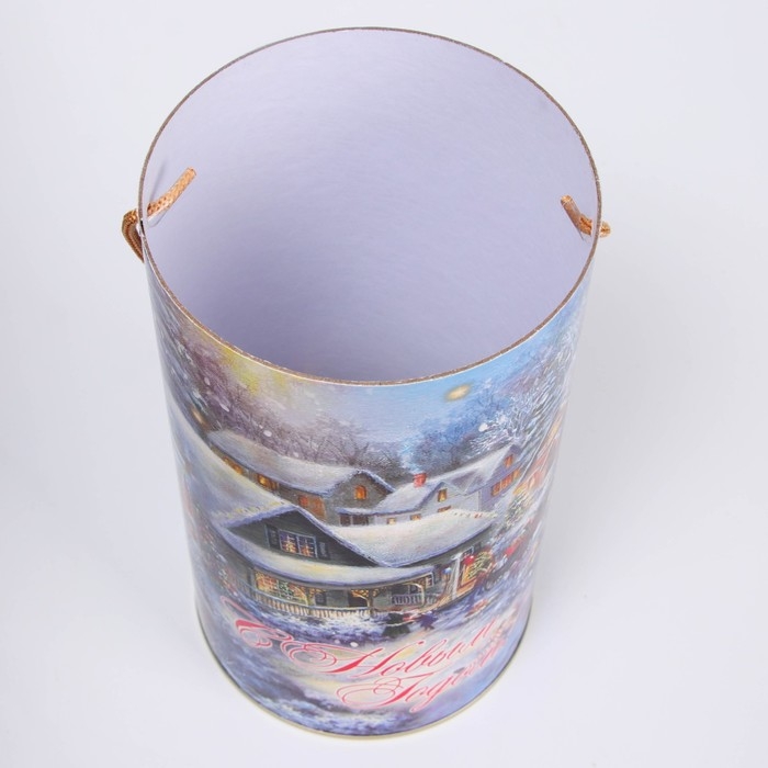 Новый год. Подарочная коробка, тубус &laquo;Дедушка Мороз&raquo; 120х220мм.