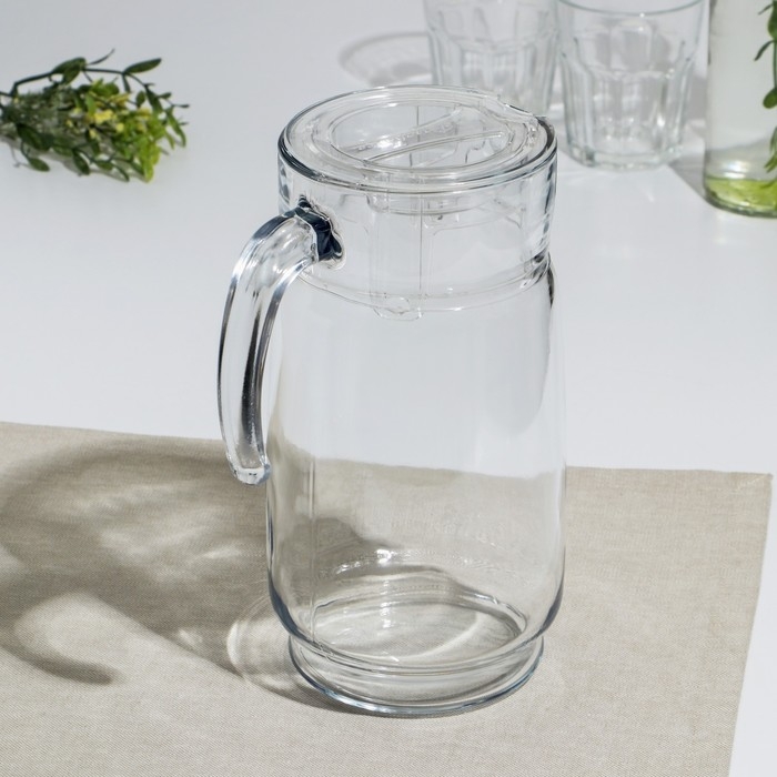 Кувшин стеклянный &laquo;Акватик&raquo;, 1650 мл, прозрачная акриловая крышка