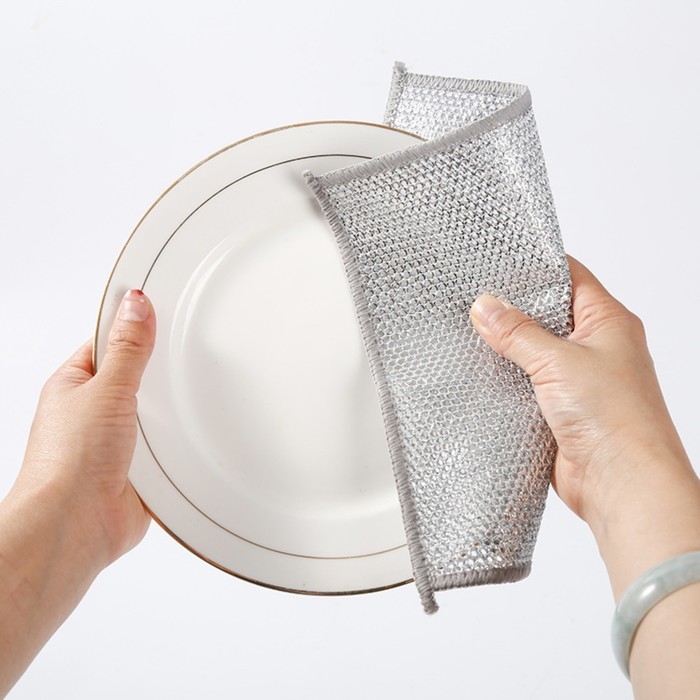 Салфетка для мытья посуды, металлическая, однослойная, 5 шт, 19&times;19 см