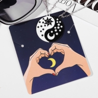 Кулоны &laquo;Неразлучники&raquo; день и ночь, цвет чёрно-белый в серебре, 45 см