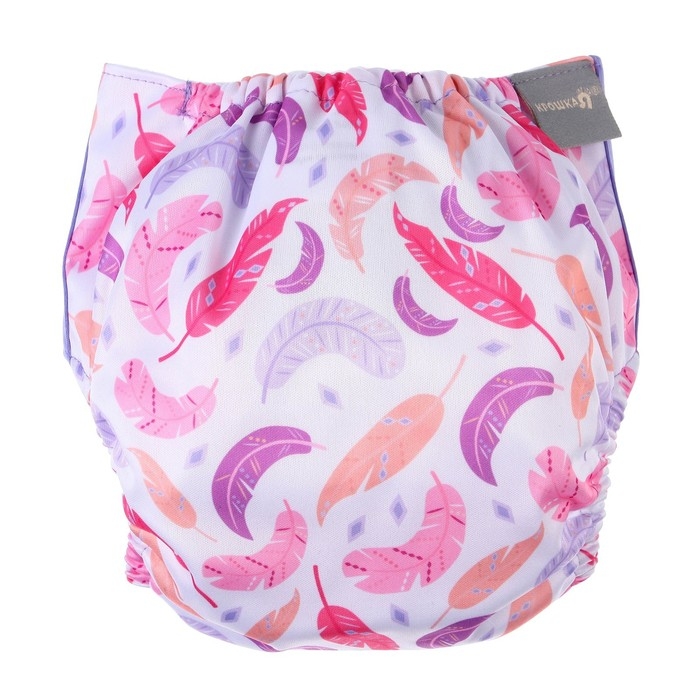 Многоразовый подгузник &laquo;Перья&raquo;, 3-15 кг, разноцветный, Крошка Я