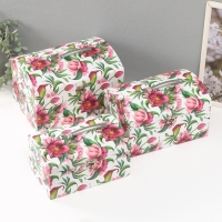 Шкатулка картон сундучок "Яркие цветы" набор 3 шт 26х18х16,5 24х16х14,5 22х14х12,7 см Шкатулка картон сундучок "Яркие цветы" набор 3 шт 26х18х16,5 24х16х14,5 22х14х12,7 см