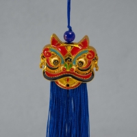 Подвеска текстиль, пластик "Китайский лев" синяя 2х4х14 см Подвеска текстиль, пластик "Китайский лев" синяя 2х4х14 см