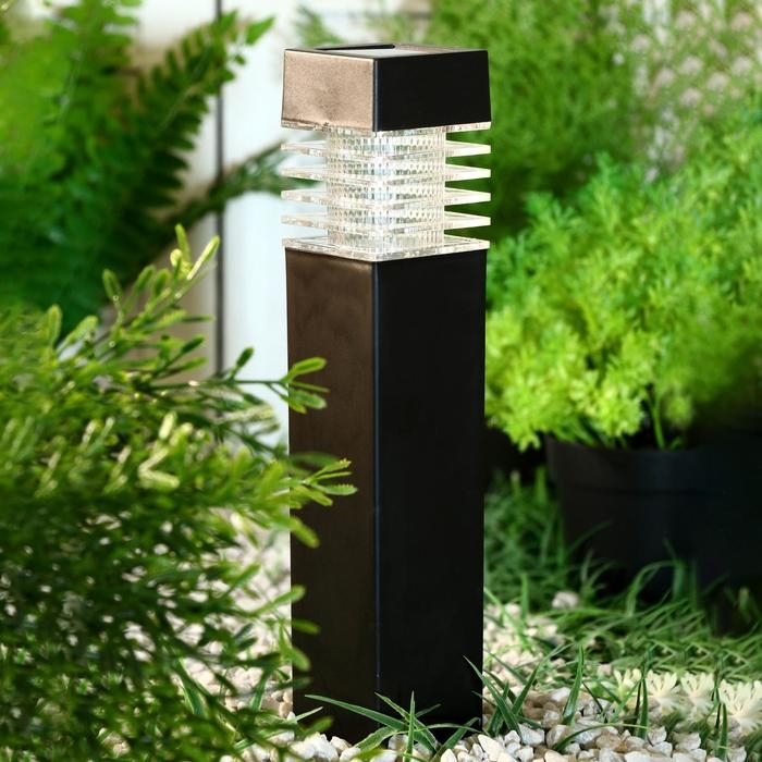 Садовый светильник на солнечной батарее &laquo;Столбик&raquo;, 6 &times; 39 &times; 6 см, 1 LED, свечение тёплое белое
