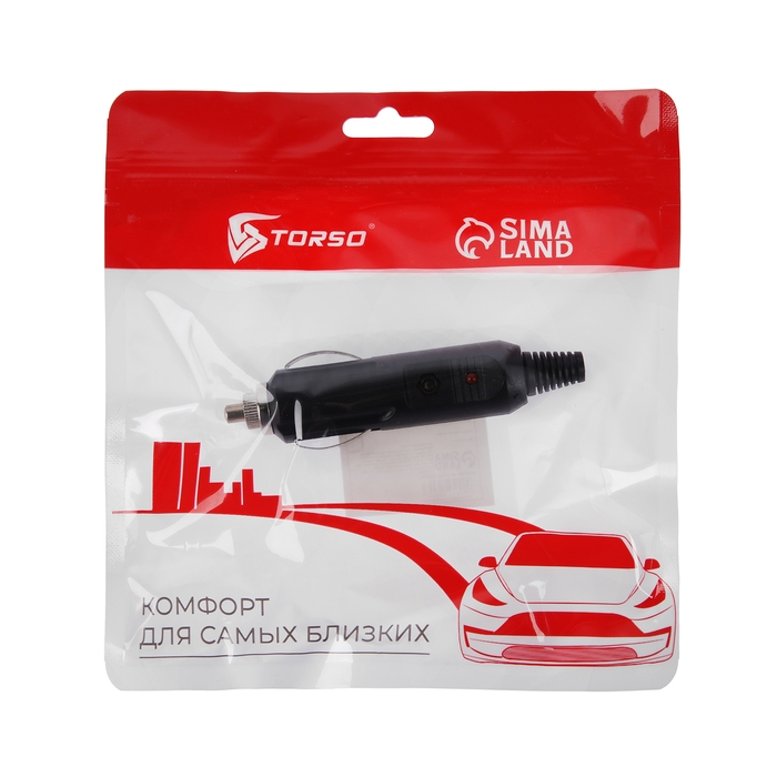 Штекер в прикуриватель TORSO, ЕВРО, D-02 Штекер в прикуриватель TORSO, ЕВРО, D-02