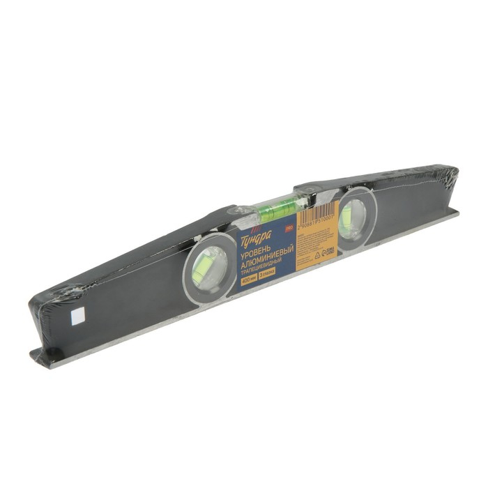 Уровень алюминиевый трапециевидный ТУНДРА ПРОФИ, фрезерованный, 3 глазка, 400 мм