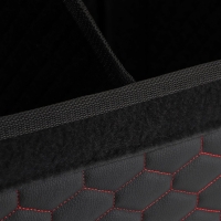 Органайзер кофр в багажник автомобиля LION, экокожа, соты, 50&times;30&times;30 см, черно-красный