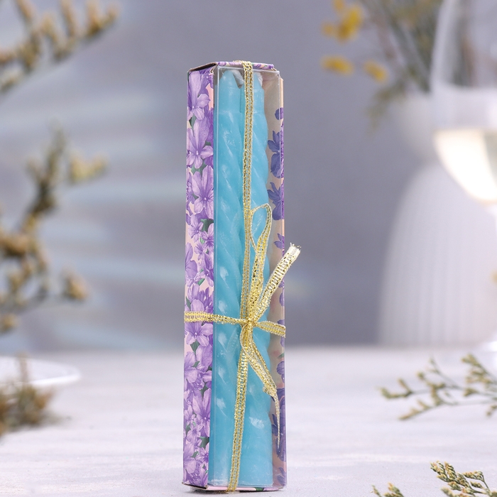 Набор свечей витых,1,5х 15 см, 2 штуки, аромат яблоко Набор свечей витых,1,5х 15 см, 2 штуки, аромат яблоко