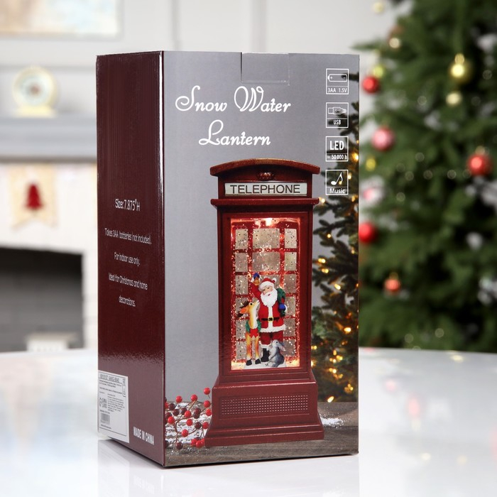 Светодиодная фигура &laquo;Дед Мороз и олень&raquo; 9 &times; 20 &times; 8 см, пластик, батарейки ААх3 (не в комплекте), USB, свечение тёплое белое