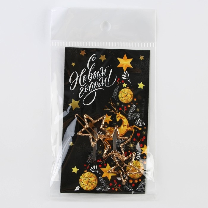 Новогодняя заколка для волос &laquo;С Новым годом!&raquo;, 1 шт, 7 х 2 см