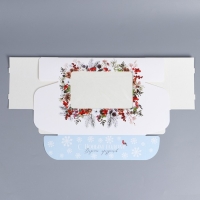 Коробка для эклеров с вкладышами &laquo;Новогодняя акварель&raquo;, 25,2 х 15 х 7 см, Новый год