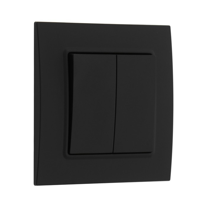 Выключатель проходной TOT Elegant, 10 А, 2 кл., скрытый, черный Выключатель проходной TOT Elegant, 10 А, 2 кл., скрытый, черный