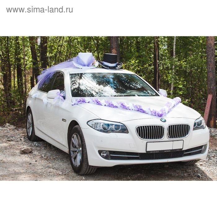 Набор бантов на зеркала из фатина, 2 шт, сиреневый Набор бантов на зеркала из фатина, 2 шт, сиреневый