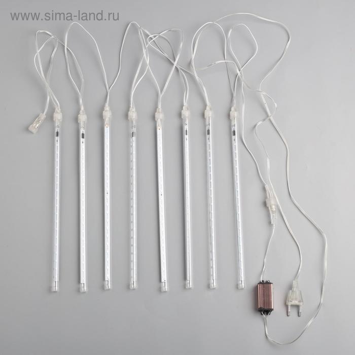 Гирлянда &laquo;Сосульки&raquo; 2.5 &times; 0.3 м, IP65, прозрачная нить, 192 LED, свечение красное с эффектом стекания, 12 В