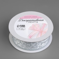 Лента декоративная &laquo;Жаккард&raquo;, 25 мм, 9 &plusmn; 0,5 м, цвет серебряный