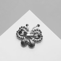 Брошь &laquo;Бабочка&raquo; малыш, цвет сине-зелёный в серебре