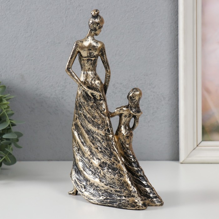 Сувенир полистоун Сувенир полистоун "Мама и дочка" под бронзу