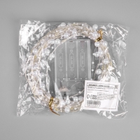 Гирлянда &laquo;Нить&raquo; 5 м роса с насадками &laquo;Перламутр&raquo;, IP20, нить серебристая, 50 LED, батарейки AAx2 (не в комплекте), 2 режима, свечение тёплое белое