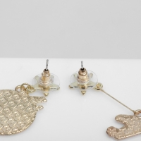 Серьги эмаль &laquo;Вокруг света&raquo; самолёт и земной шар, цветные в золоте