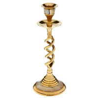 Подсвечник на 1 свечу "Спираль" с перламутром 20,5 см