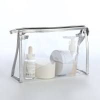 Набор косметичек 2 в 1 на молнии, цвет серебряный Набор косметичек 2 в 1 на молнии, цвет серебряный