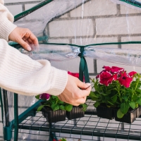 Парник-стеллаж, 2 полки, 93 &times; 69 &times; 49 см, металлический каркас d = 16 мм, чехол плёнка 80 мкм, Greengo