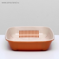 Туалет перламутровый округлый с сеткой 33,5 х 25 х 6 см, золотисто-бежевый Туалет перламутровый округлый с сеткой 33,5 х 25 х 6 см, золотисто-бежевый