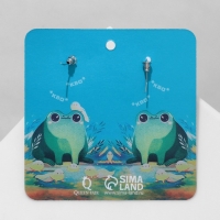 Серьги акрил &laquo;Лягушки&raquo; королевы, цветные в серебре