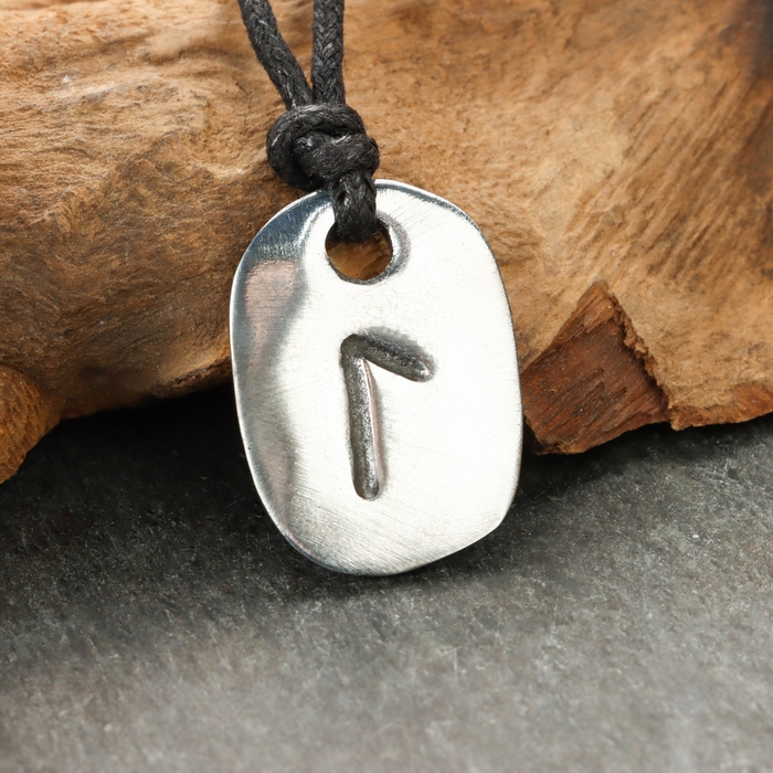 Амулет Амулет "Скандинавские Руны", руна ЛАГУЗ, 21х29мм, металлический