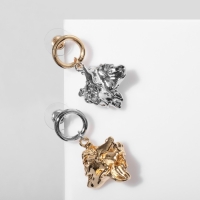 Серьги металл &laquo;Слиток&raquo; таяние, цвет серебряно-золотой