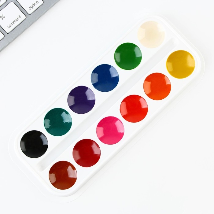 Акварельные краски медовые 12 цветов в картонной коробке, без кисти &laquo;1 сентября&raquo;