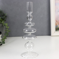 Подсвечник стекло на 1 свечу "Морбиан" прозрачный 27х8,5х8,5 см Подсвечник стекло на 1 свечу "Морбиан" прозрачный 27х8,5х8,5 см