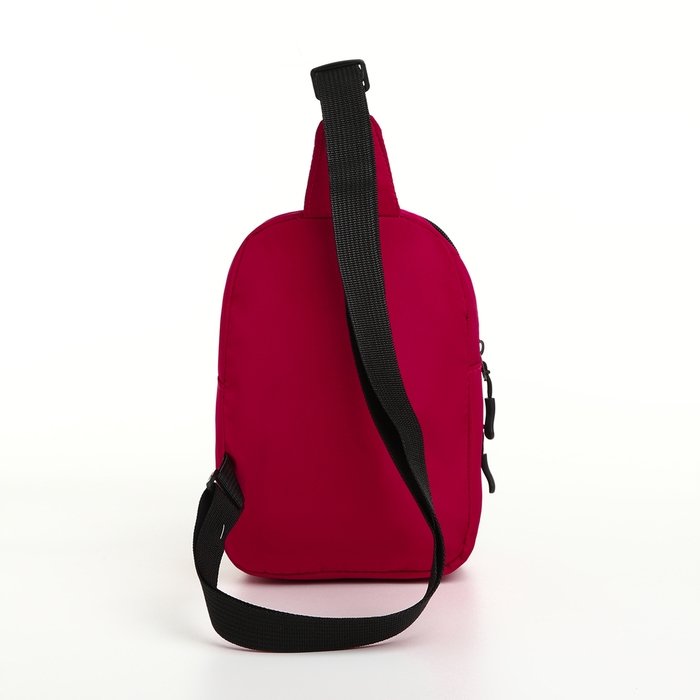 Сумка-слинг на молнии TEXTURA, наружный карман, цвет фуксия Сумка-слинг на молнии TEXTURA, наружный карман, цвет фуксия