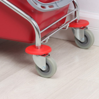 Тележка уборочная двухведерная, с отжимом 46 л, хромированная рама