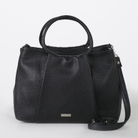 Сумка женская, отдел на молнии, наружный карман, длинный ремень, цвет чёрный