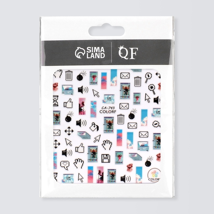 Наклейки для ногтей &laquo;Иконки&raquo;, разноцветные