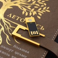 Родословная книга со встроенной флешкой 16 Gb &laquo;Семейная летопись&raquo;, 17,5 х 23 см..