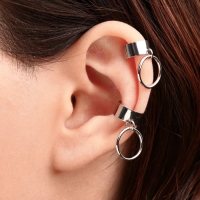 Серьги &laquo;Каффы&raquo; кольца и трубы, цвет серебро