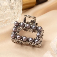 Краб для волос "Айлин" прямой, 2,5 см, тёмное серебро Краб для волос "Айлин" прямой, 2,5 см, тёмное серебро