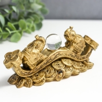 Нэцке полистоун под бронзу "2 слона на жезле Жуи с кристаллом" 5х4,5х12,5 см 222768 Нэцке полистоун под бронзу "2 слона на жезле Жуи с кристаллом" 5х4,5х12,5 см 222768