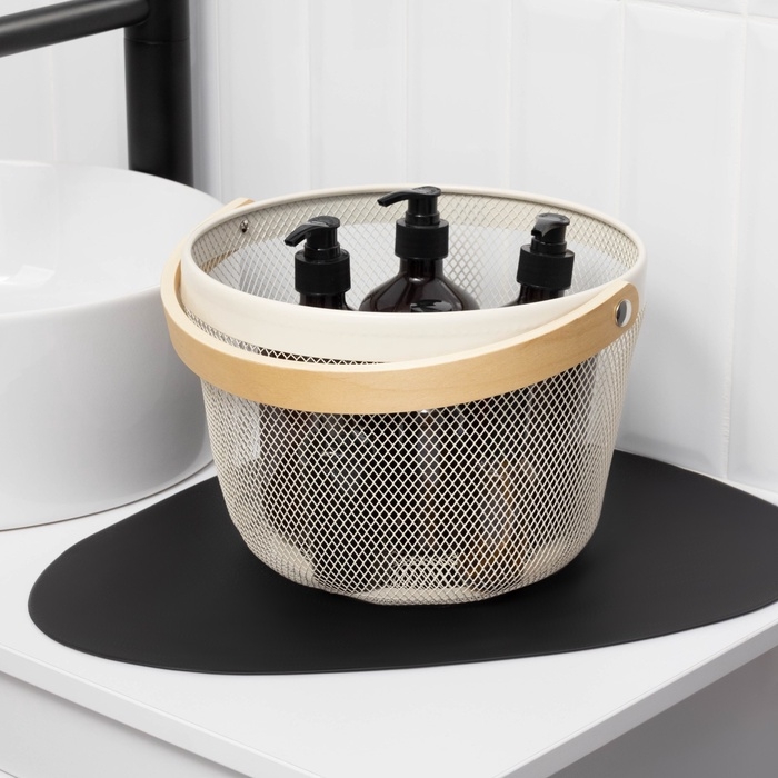 Корзинка универсальная круглая LaDо́m, 26&times;26&times;18 см, цвет белый