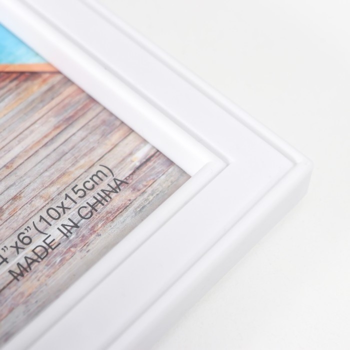 Фоторамка пластик на 10 фото 10х15 см "Якорь и штурвал" белая 41х68 см