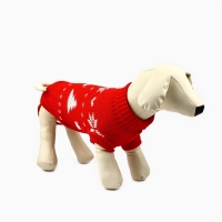 Одежда для собак. Свитер вязаный с орнаментом «Новогодний», красный, размер M Одежда для собак. Свитер вязаный с орнаментом «Новогодний», красный, размер M