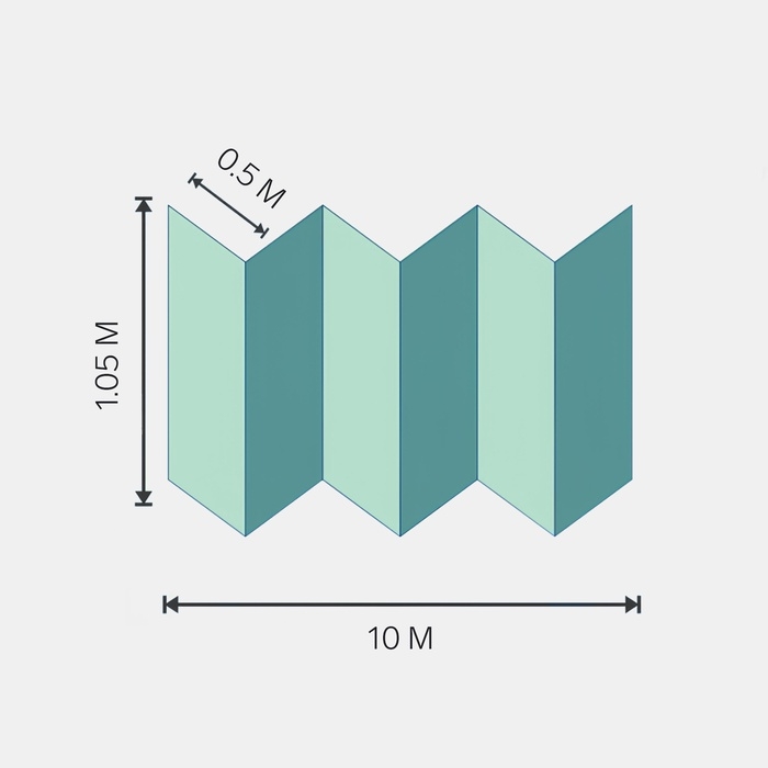 Шумоизолирующая подложка-гармошка под виниловый замковой ламинат SPC, WPC, LVT,1.5 мм, зеленая, шаг: