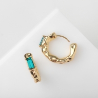 Серьги со стразами &laquo;Блеск вечера&raquo; азарт, цвет зелёный в золоте