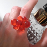 Кольцо &laquo;Молекулы&raquo;, цвет красный, 17 размер