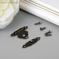 Замок металл для шкатулки бронза + гвозд. набор 10 шт 2х3 см Замок металл для шкатулки бронза + гвозд. набор 10 шт 2х3 см