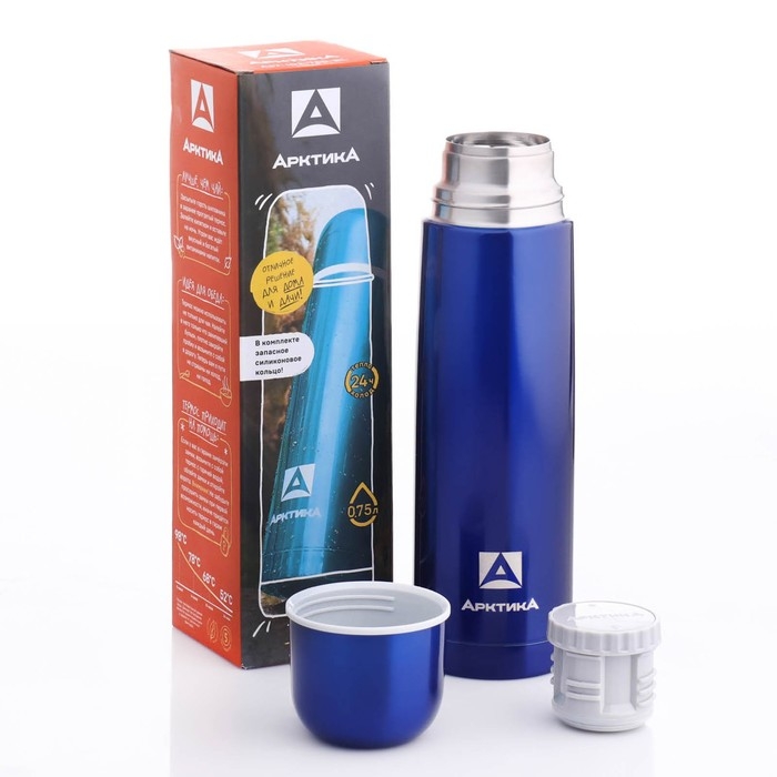 Термос Термос "Арктика", 102, 750 мл, сохраняет тепло 24 ч, синий