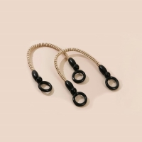 Ручки для сумки, 2 шт, вощёный шнур, 46 &plusmn; 1 &times; 4,5 см, цвет чёрный