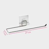 Держатель для бумажных полотенец настенный Доляна, 27&times;7&times;7 см, на липучке, цвет хром